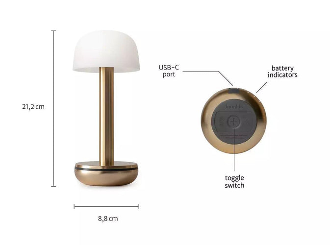 Humble Two Portable Lamp Linen Shade