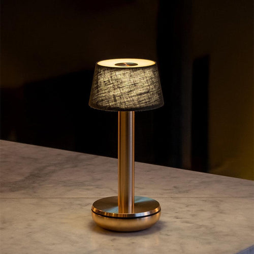 Humble Two Portable Lamp Linen Shade
