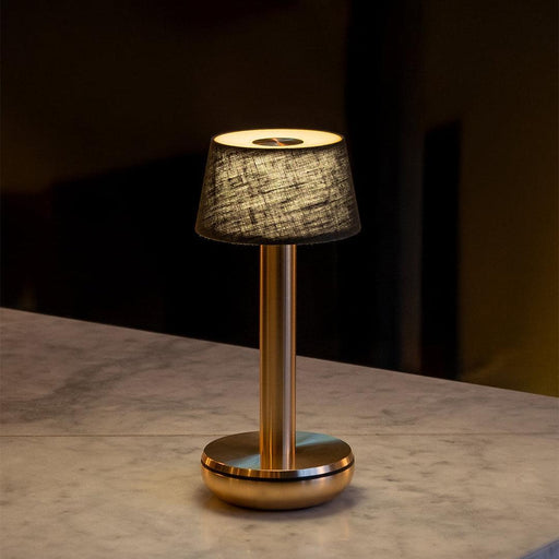 Humble Two Portable Lamp Linen Shade