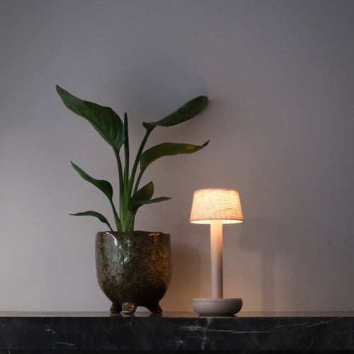 Humble Two Portable Lamp Linen Shade