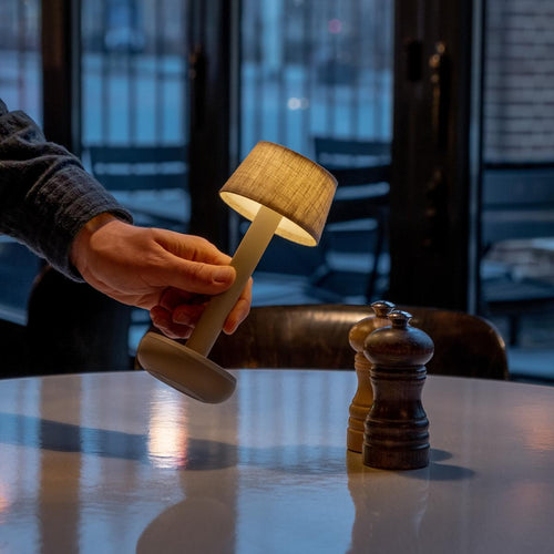 Humble Two Portable Lamp Linen Shade