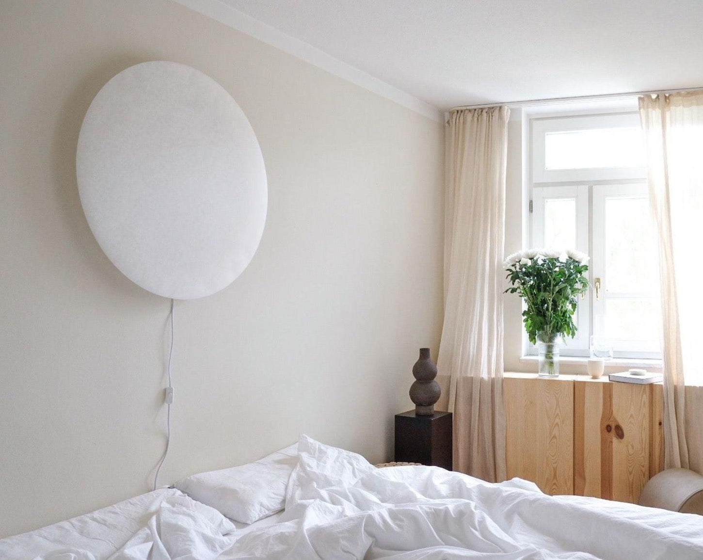 Ingo Maurer Moodmoon White Wall / Ceiling Light