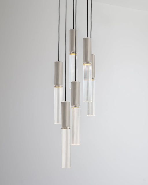 J. Adams & Co Flume 6 Drop Pendant Light Cluster