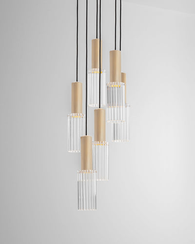 J. Adams & Co Flume 6 Drop Pendant Light Cluster