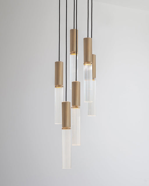 J. Adams & Co Flume 6 Drop Pendant Light Cluster