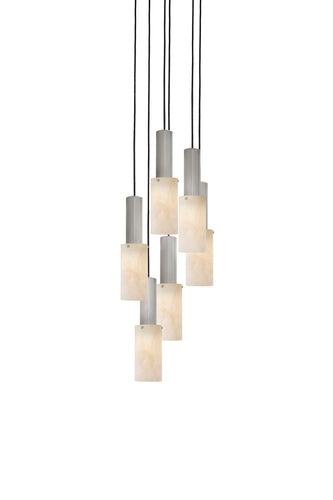 J. Adams & Co Flume Alabaster Pendant Light 6 Drop Grouping