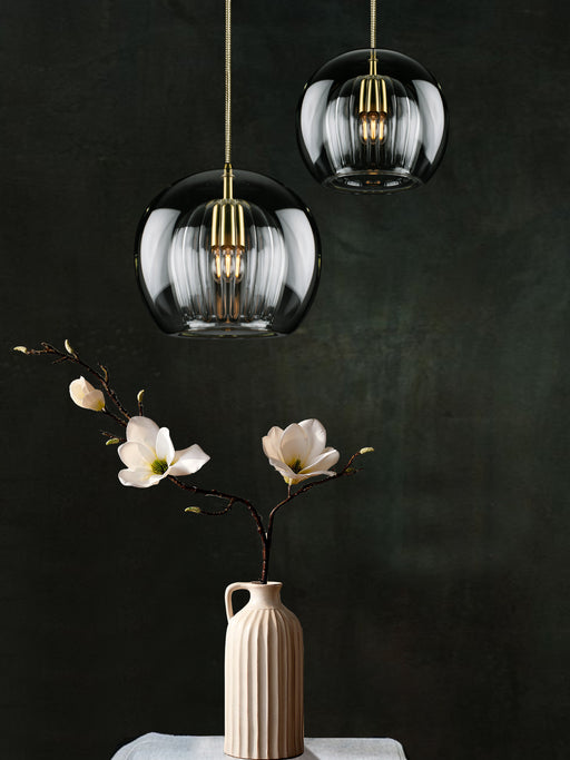 Marc Wood Pleated Crystal Pendant Light Clear