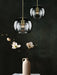 Marc Wood Pleated Crystal Pendant Light Clear