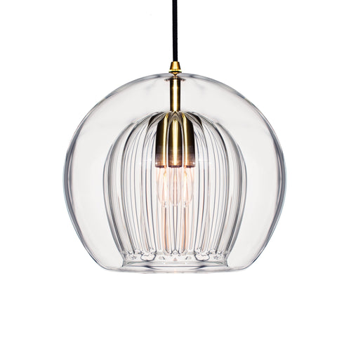 Marc Wood Pleated Crystal Pendant Light Clear