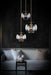 Marc Wood Pleated Crystal Pendant Light Cluster 3