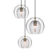 Marc Wood Pleated Crystal Pendant Light Cluster 3
