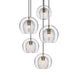 Marc Wood Pleated Crystal Pendant Light Cluster 5