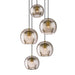 Marc Wood Pleated Crystal Pendant Light Cluster 5