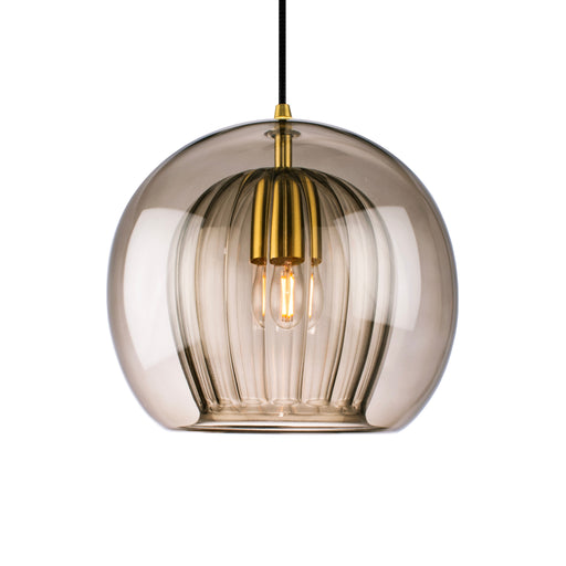 Marc Wood Pleated Crystal Pendant Light Smoke