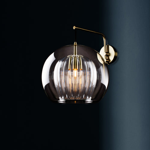 Marc Wood Pleated Crystal Wall Light Clear