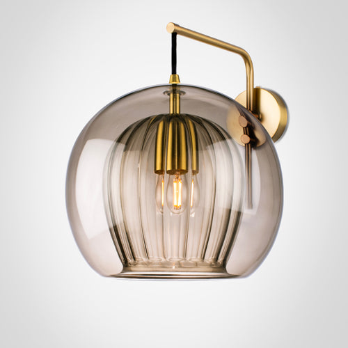 Marc Wood Pleated Crystal Wall Light Smoke