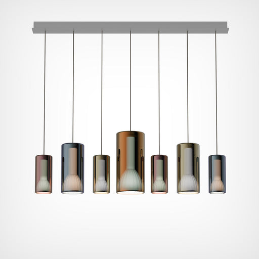 Penta Light Lit 7 Pendant Light Linear Cluster