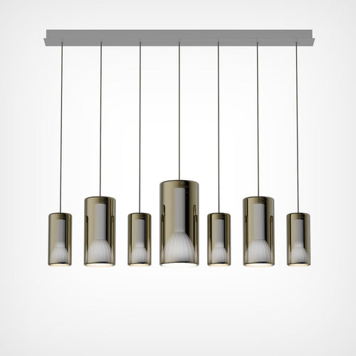 Penta Light Lit 7 Pendant Light Linear Cluster