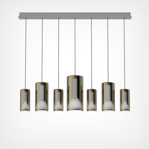 Penta Light Lit 7 Pendant Light Linear Cluster