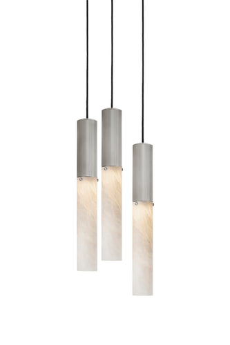 J. Adams & Co Flume Alabaster Pendant Light 3 Drop Grouping