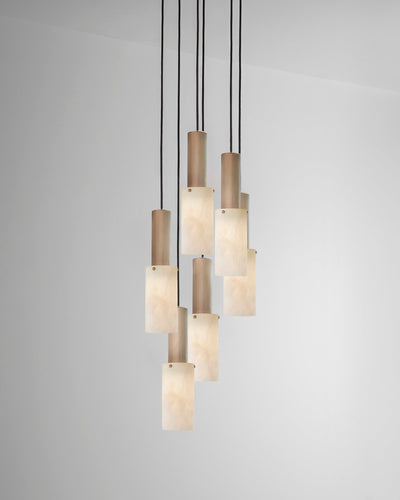 J. Adams & Co Flume Alabaster Pendant Light 6 Drop Grouping