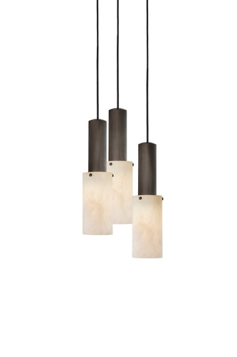 J. Adams & Co Flume Alabaster Pendant Light 3 Drop Grouping