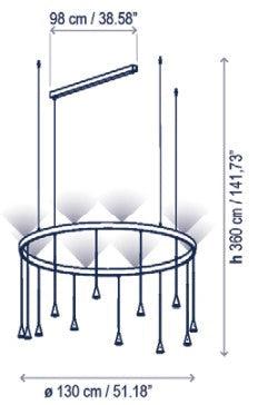Bover Skybell Circle S/12L/42 Suspension Light