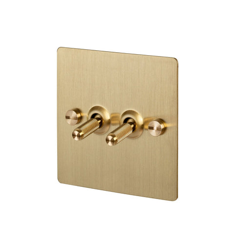 Buster + Punch Brass 2G Toggle Light Switch