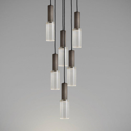 J. Adams & Co Flume 6 Drop Pendant Light Cluster