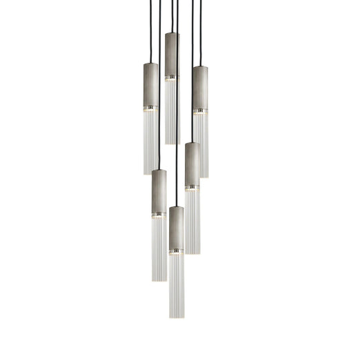 J. Adams & Co Flume 6 Drop Pendant Light Cluster