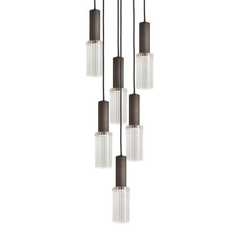J. Adams & Co Flume 6 Drop Pendant Light Cluster