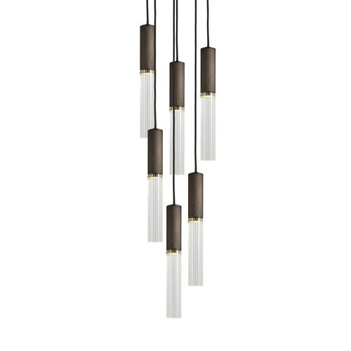 J. Adams & Co Flume 6 Drop Pendant Light Cluster