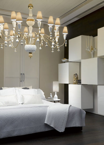 Lladro Ivy and Seed 16 Lights Chandelier Flat Model