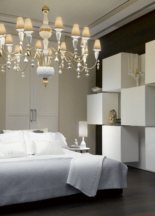 Lladro Ivy and Seed 16 Lights Chandelier Flat Model