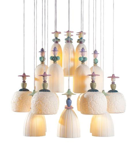 Lladro Mademoiselle 24 Lights Strolling through Blossoms Chandelier