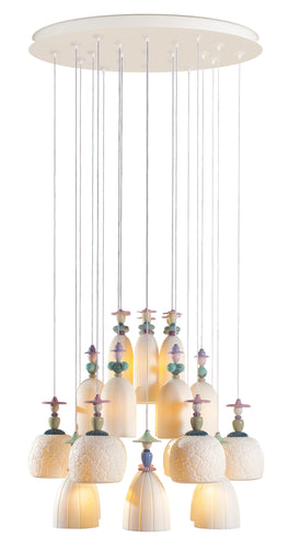 Lladro Mademoiselle 24 Lights Strolling through Blossoms Chandelier