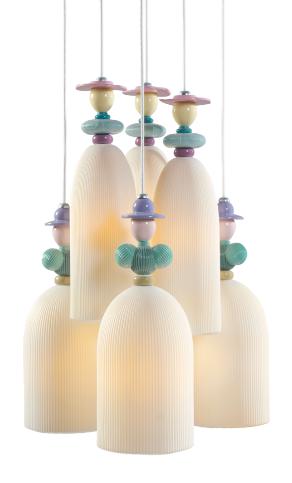 Lladro Mademoiselle 6 Lights Gathering in The Lawn Chandelier