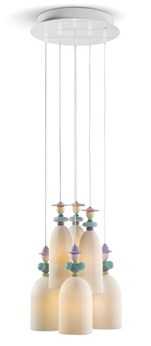 Lladro Mademoiselle 6 Lights Gathering in The Lawn Chandelier