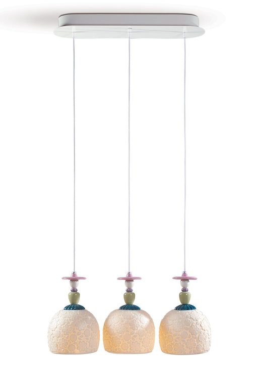 Lladro Mademoiselle Lineal Canopy 3 Lights Gazing at The Ocean Pendant Cluster