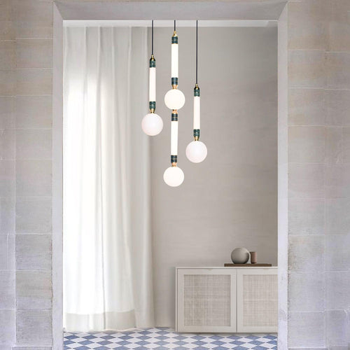 Marc Wood Greenstone Pendant Light Cluster