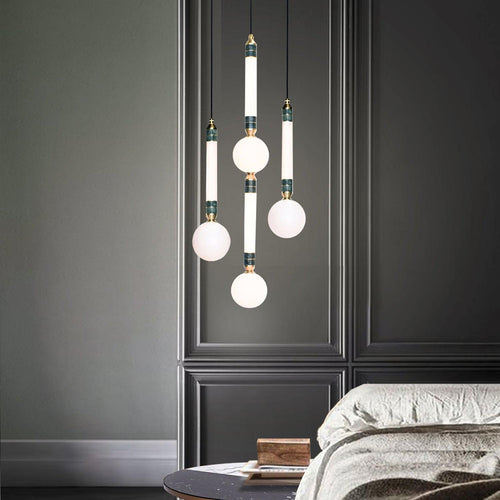 Marc Wood Greenstone Pendant Light Cluster
