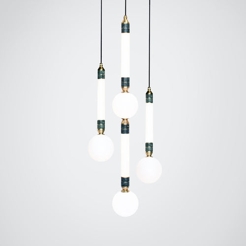 Marc Wood Greenstone Pendant Light Cluster