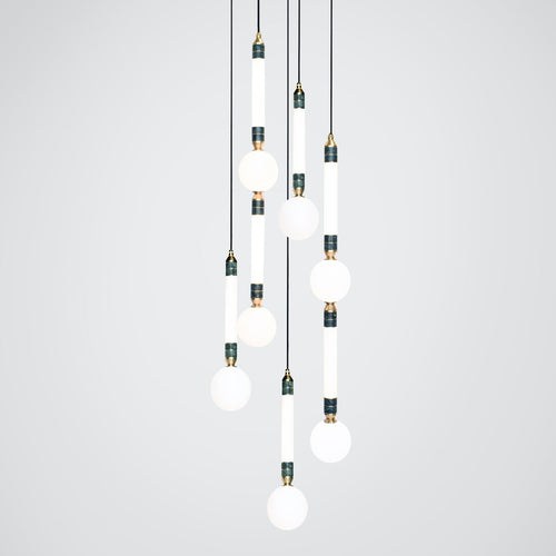 Marc Wood Greenstone Pendant Light Cluster