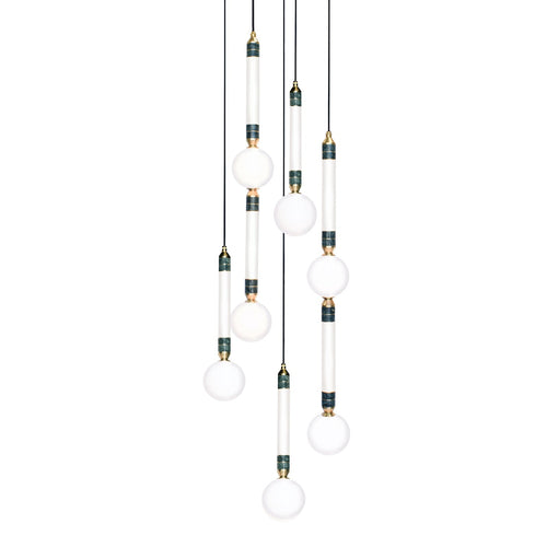 Marc Wood Greenstone Pendant Light Cluster