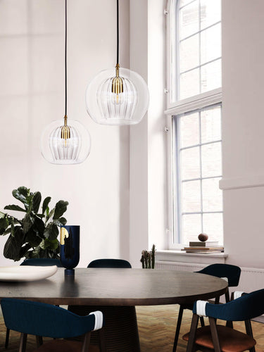 Marc Wood Pleated Crystal Pendant Light Clear