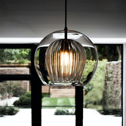 Marc Wood Pleated Crystal Pendant Light Clear