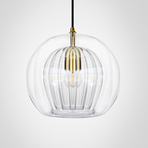Marc Wood Pleated Crystal Pendant Light Clear