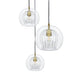 Marc Wood Pleated Crystal Pendant Light Cluster 3