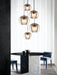 Marc Wood Pleated Crystal Pendant Light Cluster 5