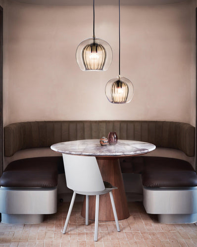 Marc Wood Pleated Crystal Pendant Light Smoke